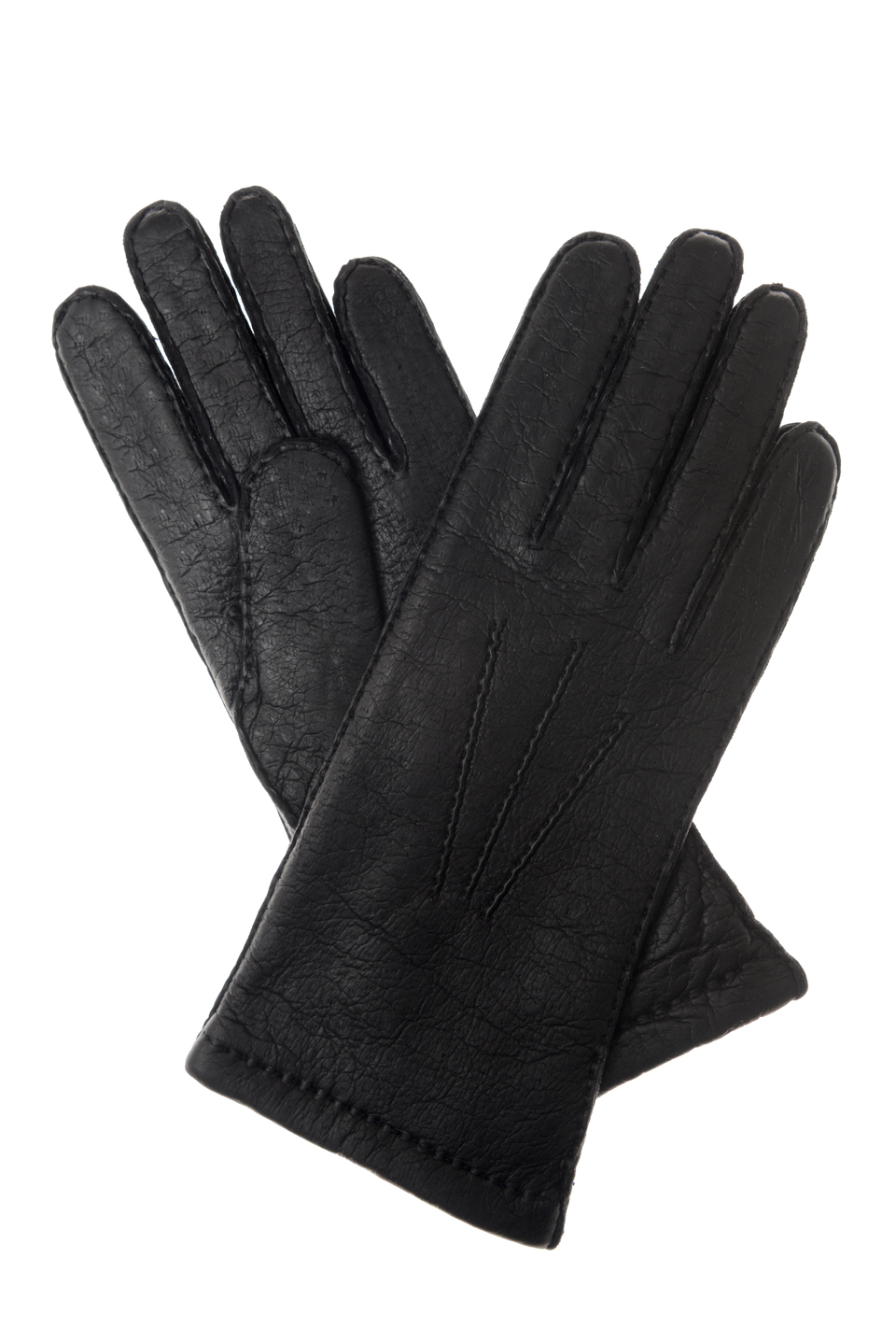 Lederhandschuh MANUFAKTUR Rico Wappler - Damen Lederhandschuhe aus Peccary  Leder mit Aufnaht schwarz | Handschuhe